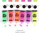6 Tubes 25ml Art Body Paint Glow inLight Face & Body Paint with 6 Colors Glow Blacklight Neon Fluorescent for Party Clubbing Festival Halloween Makeup - Tavice
