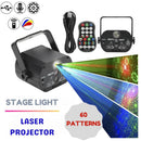 60 Patterns LED Stage Lighting RGB Laser Projector Disco Party Club DJ Lights AU - Tavice