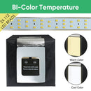 60CM Photography Bi-Color LED Light Tent Cube Shooting Lighting Box 3000K/5500K - Tavice