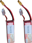TAVICE 2 Pack 4S LiPo Battery 14.8V 2200mAh 30C with XT60 Connector Compatible with RC Airplane, Car, Truck & Boat.