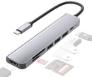 7-in-1 USB-C Hub Adapter Type-C Hub HDMI For MacBook Pro Air iPad Pro Laptop - Tavice