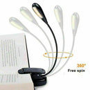 7 LED Reading Light USB Rechargeable Clip On Bed Book Reading Lamp Stand Light - Tavice