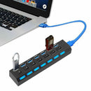 7 Port USB 3.0 HUB Powered +High Speed Splitter Extender PC AC Adapter Cable - Tavice