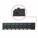 7 Port USB 3.0 HUB Powered +High Speed Splitter Extender PC AC Adapter Cable - Tavice