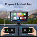 7" Portable Wireless Apple Carplay Android Auto Car Stereo Radio Bluetooth + CAM - Tavice