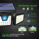 74 LED 3 Head Garden Solar Lights Outdoor Fence Security Motion Sensor Lamp AU - Tavice
