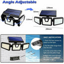 74 LED 3 Head Garden Solar Lights Outdoor Fence Security Motion Sensor Lamp AU - Tavice
