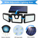 74 LED 3 Head Garden Solar Lights Outdoor Fence Security Motion Sensor Lamp AU - Tavice