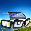 74 LED 3 Head Garden Solar Lights Outdoor Fence Security Motion Sensor Lamp.