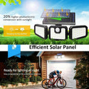 74 LED 3 Head Garden Solar Lights Outdoor Fence Security Motion Sensor Lamp AU - Tavice