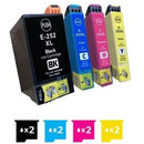 8 Pack Epson 252XL Compatible Ink Cartridges [C13T253192-C13T253492] [2BK,2C,2M,2Y] Our Price: In - Tavice
