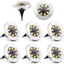 8 Pack Solar Lights Outdoor Solar Garden Lights, LED Solar Pathway Lights Outdoor Ground Lights (Warm White) - Tavice