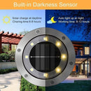 8 Pack Solar Lights Outdoor Solar Garden Lights, LED Solar Pathway Lights Outdoor Ground Lights (Warm White) - Battery Mate