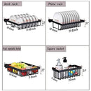 85cm Over Sink Dish Drying Rack Drainer Stainless Steel Cutlery Holder - Tavice