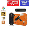 8K Video Quad-core Android TV Box 10000+ Game Console Retro Stick Dual System - Tavice