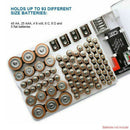 93 Slot Battery Storage Organizer Holder with Tester-Battery Caddy Rack Case Box - Tavice