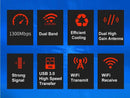 AC1300 USB 3.0 WiFi Wireless Adapter Dongle 802.11ac 5GHz Dual Band 11AC - Tavice