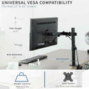 Adjustable Monitor Stand Single Arm Desk Mount Computer LCD TV Holder Display - Tavice