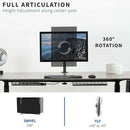 Adjustable Monitor Stand Single Arm Desk Mount Computer LCD TV Holder Display - Tavice