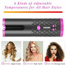 Auto Cordless Rotating Hair Curler Waver Curling Iron Wireless LCD Ceramic - Tavice
