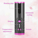 Auto Cordless Rotating Hair Curler Waver Curling Iron Wireless LCD Ceramic - Tavice