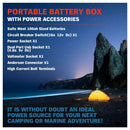 Battery Box 12V Portable Deep Cycle Power Marine Solar USB Camping - Tavice