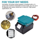 Battery Holder Power Mount Connector Adapter For makita 18V Dock with Wires Kit - Tavice