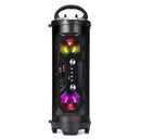 Black Portable Bluetooth Light Up Party Speaker System USB microSD Aux w/ Mobile Stand - Tavice
