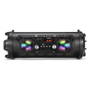 Black Portable Bluetooth Light Up Party Speaker System USB microSD Aux w/ Mobile Stand - Tavice