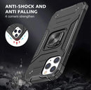 Black Shockproof Ring Case Stand Cover for iPhone 12 Pro Max - Tavice