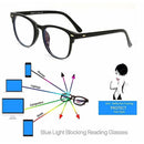 Blue Light Blocking Gaming Glasses Spectacles Anti Eyestrain Glasses Eyewear Retro Vision Care (Clear) - Tavice
