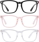 Blue Light Blocking Gaming Glasses Spectacles Anti Eyestrain Glasses Eyewear Retro Vision Care (Clear) - Tavice