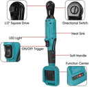 Brushless Cordless 1/2'' 130Nm Ratchet Wrench Right Angle For Makita 18V Battery - Tavice