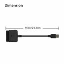 Cable Converter For PS2 Controller to PS3 PC USB Adapter Converter Cable - Tavice