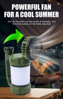 Camping Lantern with Fan & Floodlight | Solar Rechargeable Portable LED Light - Tavice