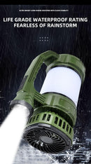 Camping Lantern with Fan & Floodlight | Solar Rechargeable Portable LED Light - Battery Mate