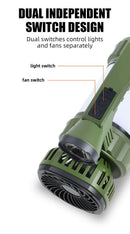 Camping Lantern with Fan & Floodlight | Solar Rechargeable Portable LED Light - Tavice