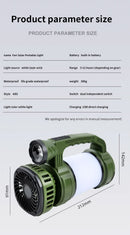 Camping Lantern with Fan & Floodlight | Solar Rechargeable Portable LED Light - Tavice