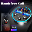 Car Bluetooth FM Transmitter Radio Adapter with Dual USB Charger for Phone Pad - Tavice