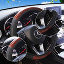 Car Steering Wheel Cover Mahogany Wood Pattern PU Leather Steering wheel CoverAU - Tavice