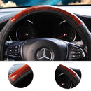 Car Steering Wheel Cover Mahogany Wood Pattern PU Leather Steering wheel CoverAU - Tavice