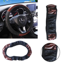 Car Steering Wheel Cover Mahogany Wood Pattern PU Leather Steering wheel CoverAU - Tavice