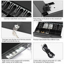 Cash Drawer Register POS 5 Bills + 5 Coins Tray | Electronic & Manual | Heavy Duty - Tavice