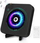 CD Player with FM Radio, Bluetooth CD Player with USB/AUX Port, Adjustable Rack, Remote, Black Home Audio Music Player Personal CD Players - Tavice