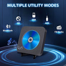 CD Player with FM Radio, Bluetooth CD Player with USB/AUX Port, Adjustable Rack, Remote, Black Home Audio Music Player Personal CD Players - Tavice