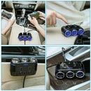 Cigarette Lighter Adapter 3x Multiple Ports + 2 USB Car Charger - Tavice