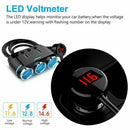Cigarette Lighter Adapter 3x Multiple Ports + 2 USB Car Charger - Tavice
