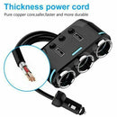 Cigarette Lighter Adapter 3x Multiple Ports + 2 USB Car Charger - Tavice