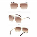 Classic Aviator Mirrored Flat Lens Sunglasses Metal Frame for Men and Women - Tavice