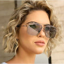 Classic Aviator Mirrored Flat Lens Sunglasses Metal Frame for Men and Women - Tavice
